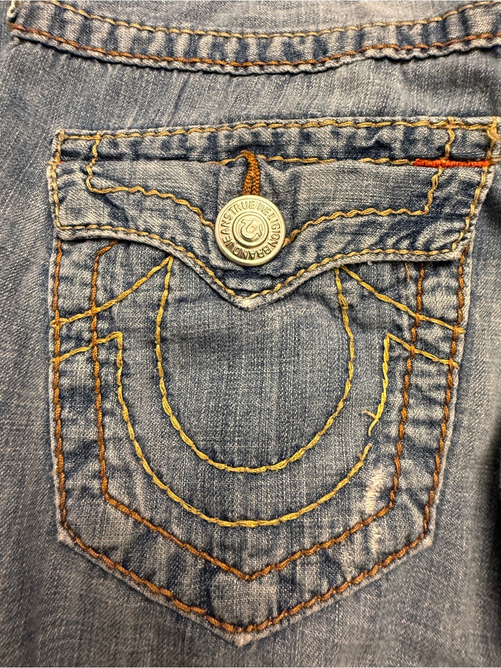 True Religion Women's Light Wash High Rise Jeans with Contrast Stitching - Picture 12 of 12
